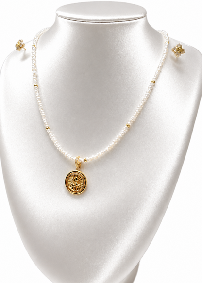 Mini Freshwater Pearl Beaded Necklace | 18k Gold Plated