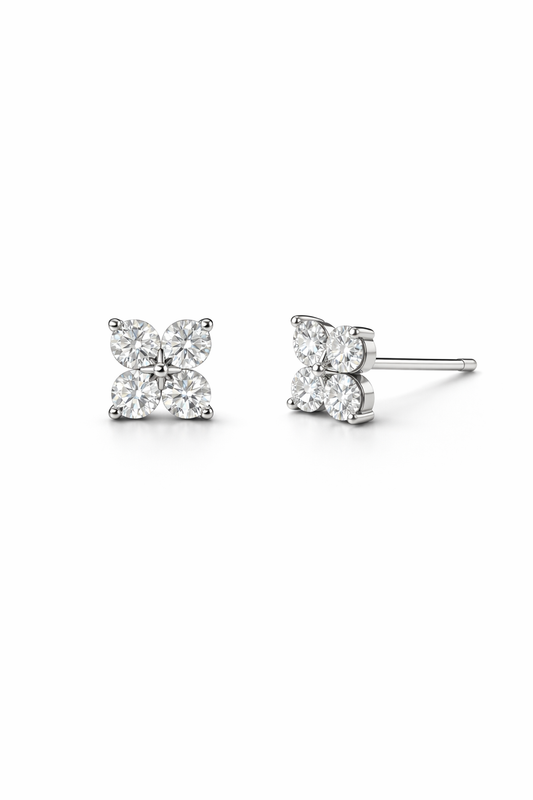 Lucky Petal Mini Stud Earrings | Sterling Silver