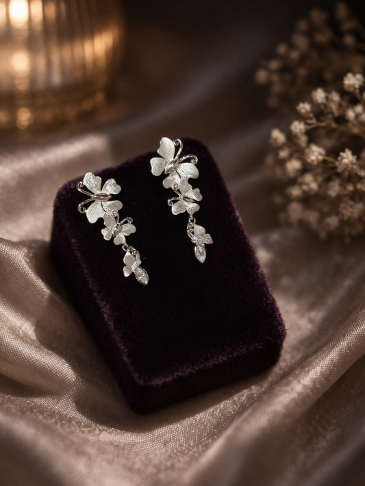 Butterfly Flutter Brushed Earrings - Lunelle Atelier