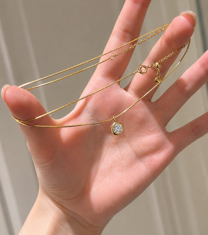 Bubble Moissanite Snake Chain Necklace - Lunelle Atelier