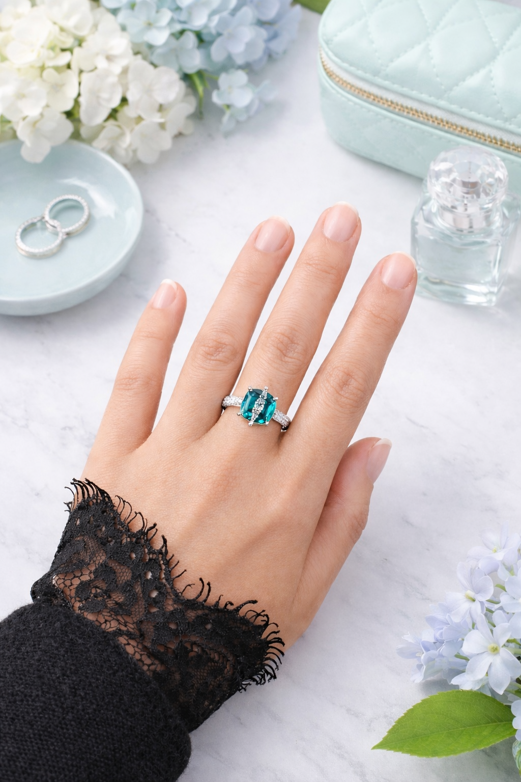 Malta Blue Overlay Ring - Lunelle Atelier