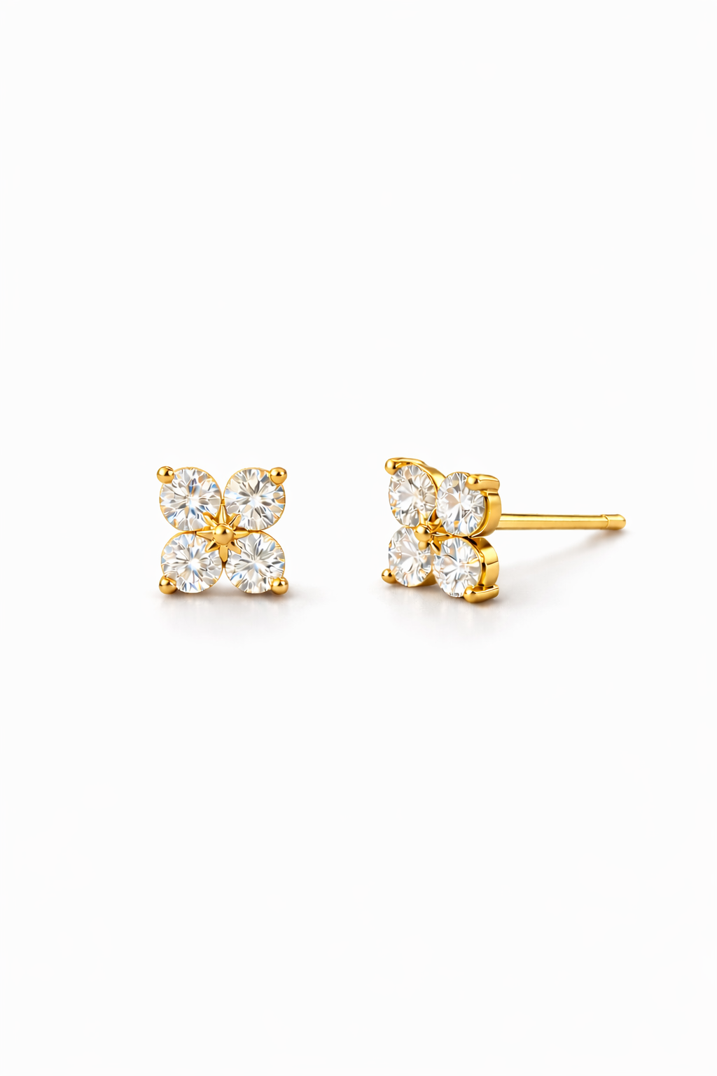 Lucky Petal Mini Stud Earrings |18K Gold Plated - Lunelle Atelier