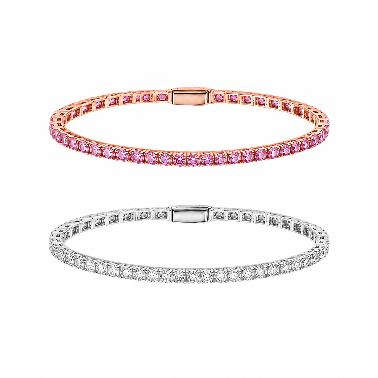 Lunelle Atelier petite tennis bracelet with sparkling cubic zirconia stones on a delicate silver chain.