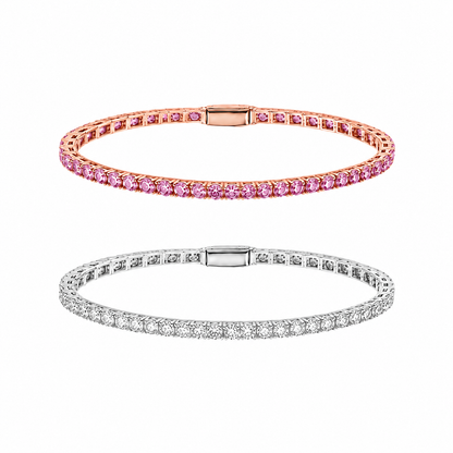 Lunelle Atelier petite tennis bracelet with sparkling cubic zirconia stones on a delicate silver chain.