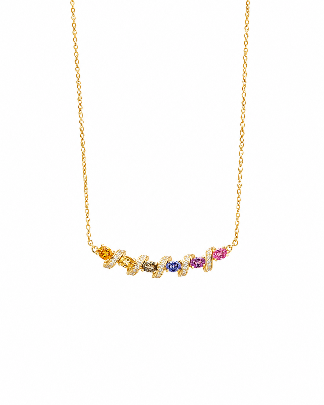Rainbow Smile Necklace | Lab-Grown Gemstones - Lunelle Atelier