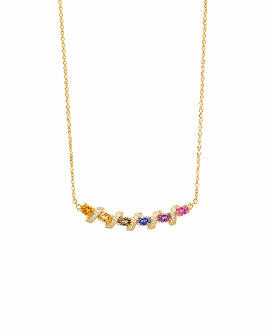 Rainbow Smile Necklace | Lab-Grown Gemstones - Lunelle Atelier