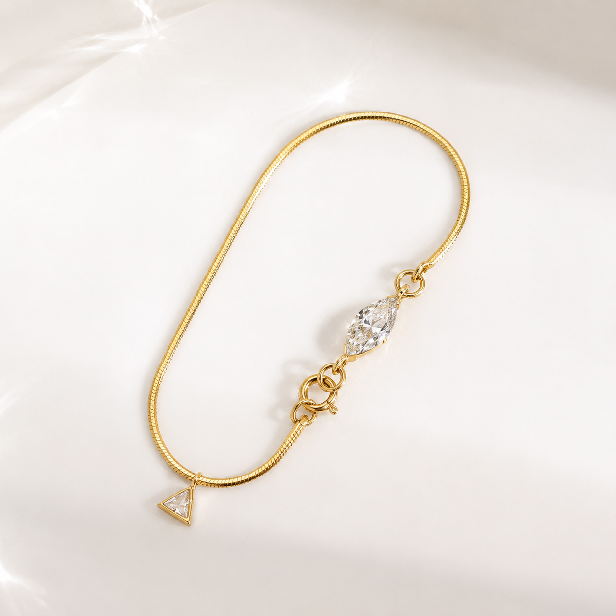 Marquise Grace Snake Chain Bracelet