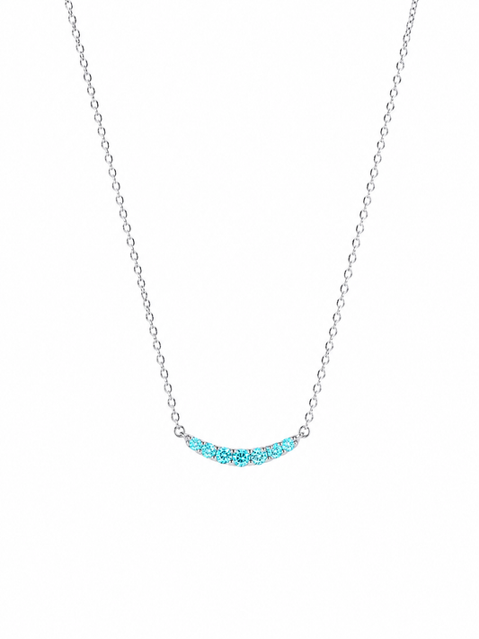 Mint Smile Necklace | Paraiba Blue Lab-Grown Gemstone - Lunelle Atelier