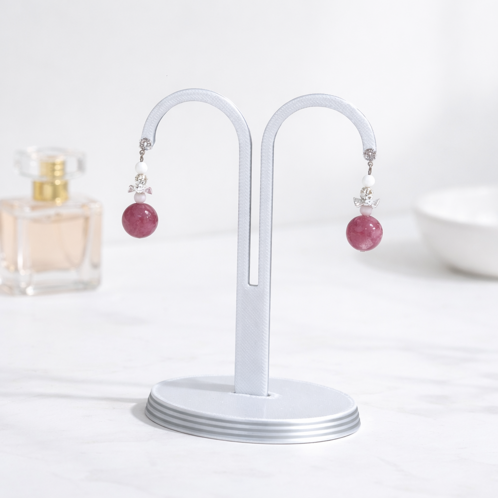 Pink Lepidolite Pearl Drop Earrings - Lunelle Atelier