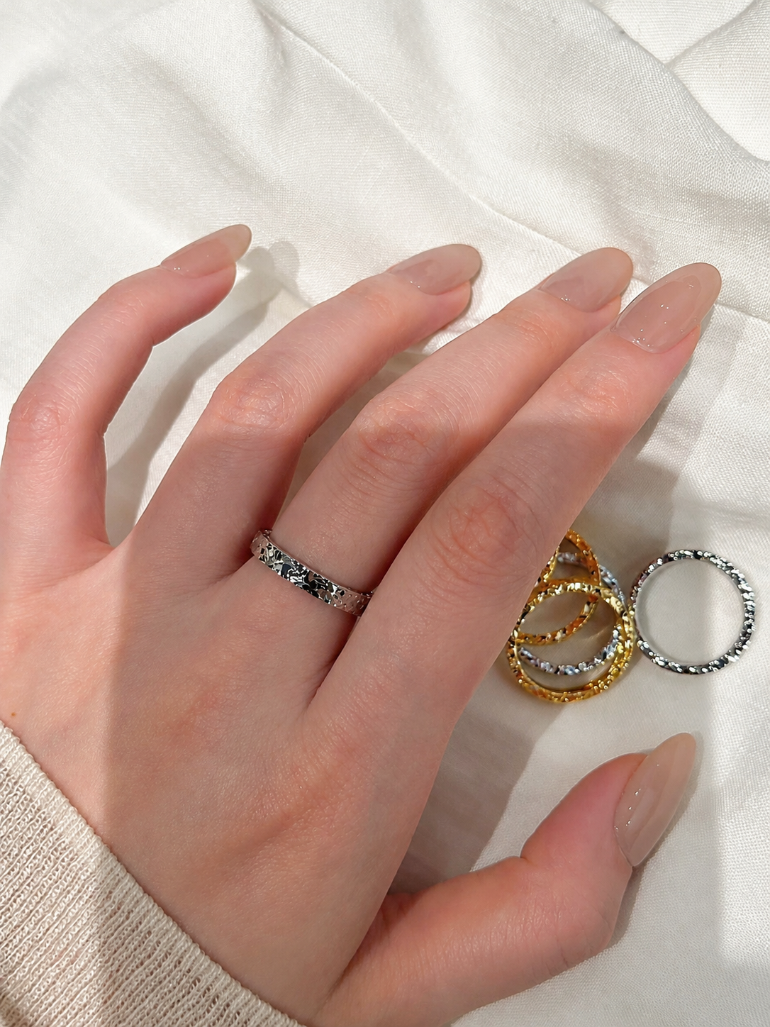 Diamond Dust Textured Ring - Lunelle Atelier