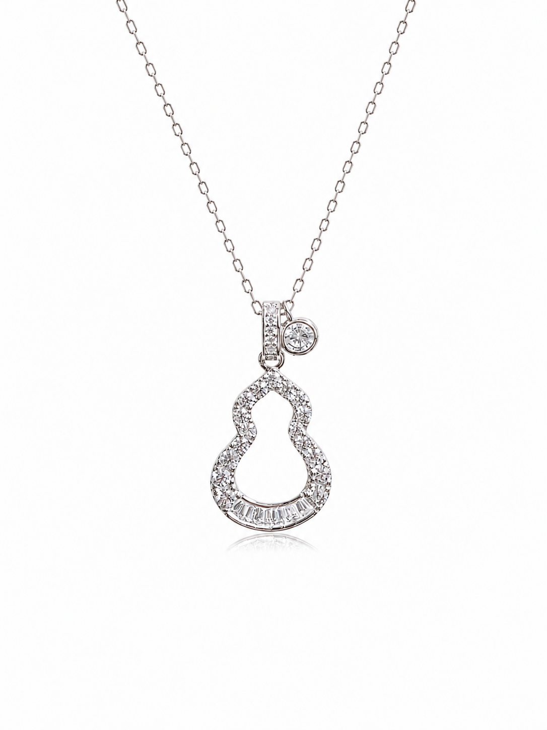 Lunelle Atelier Lucky Gourd Baguette Necklace featuring a delicate gourd pendant on a fine chain.