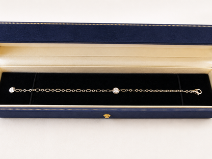 Adjustable Bezel Moissanite Chain Bracelet