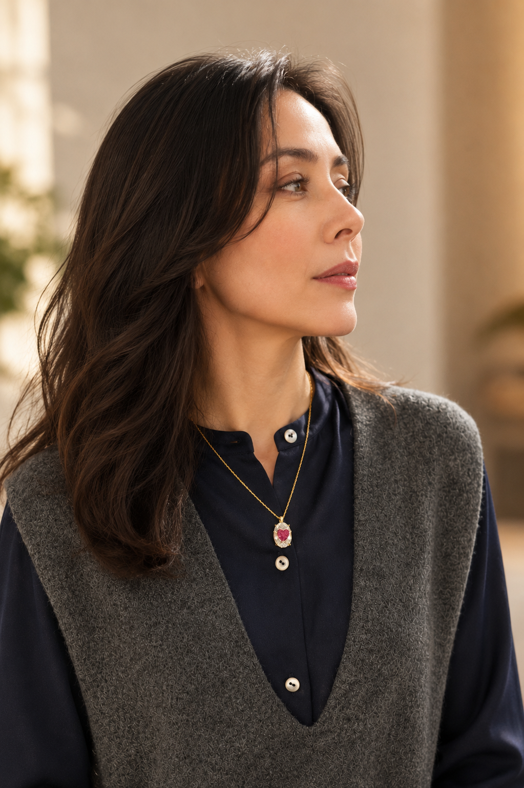 Heart of Light Pendant｜Ruby Pink Lab-Grown Gemstone - Lunelle Atelier