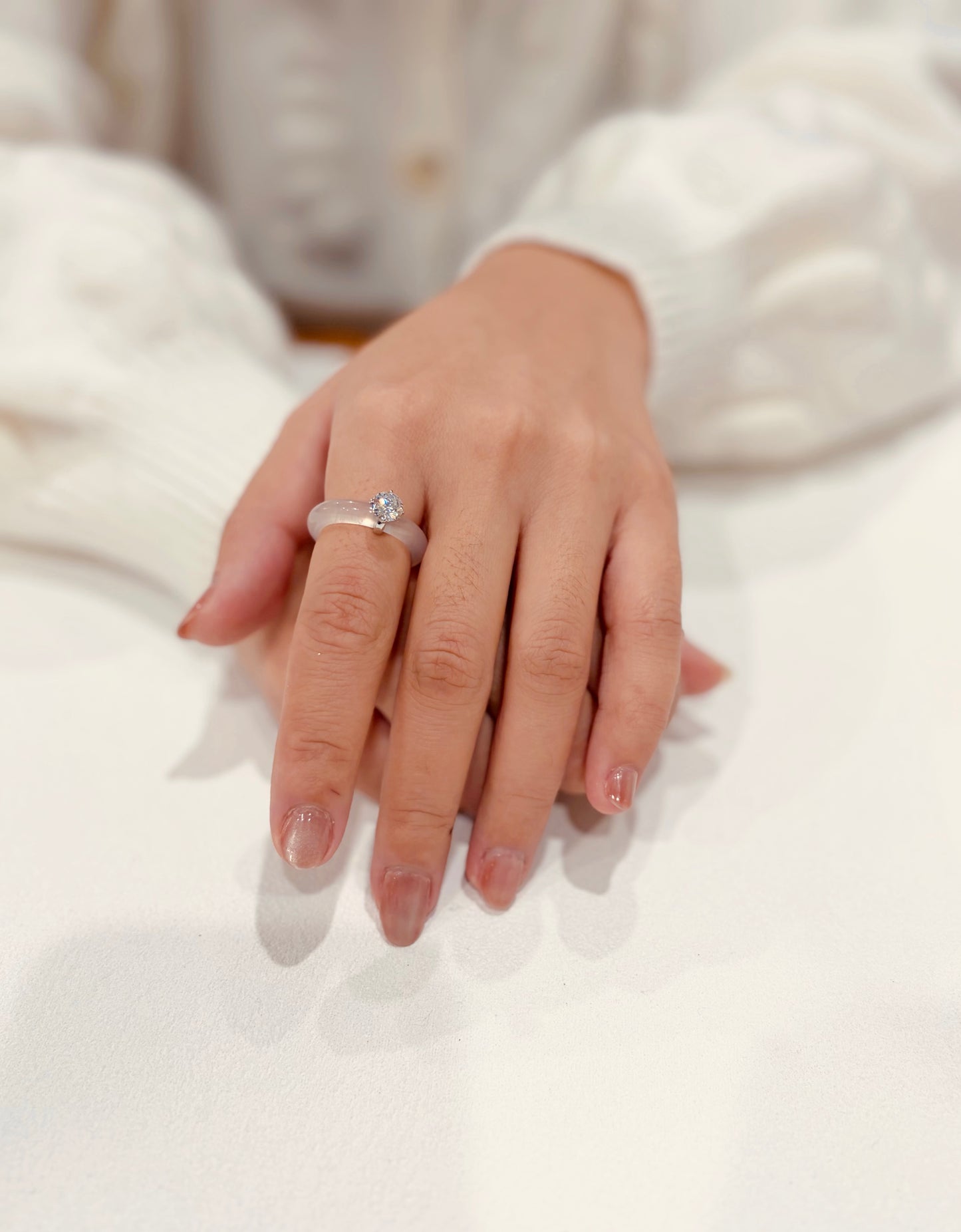 Chalcedony Aura Ring - Lunelle Atelier