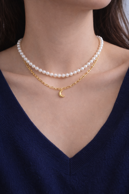 Aurora Pearl Necklace | Heart Magnetic Clasp - Lunelle Atelier
