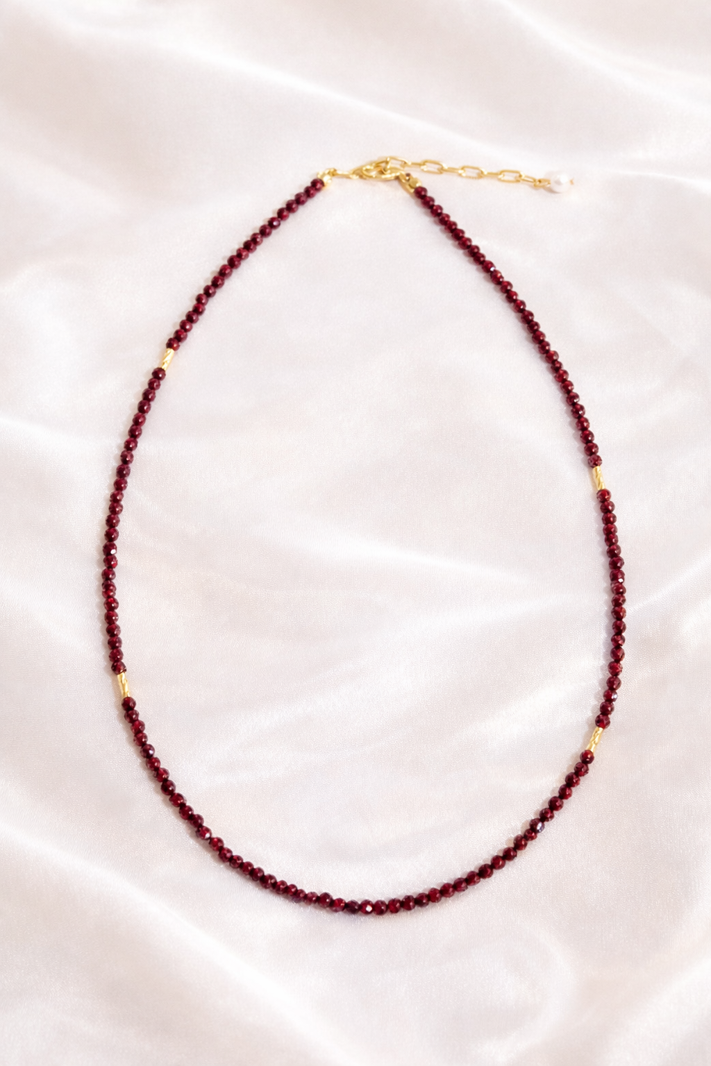 Modern Essentials • Garnet Thread Necklace - Lunelle Atelier