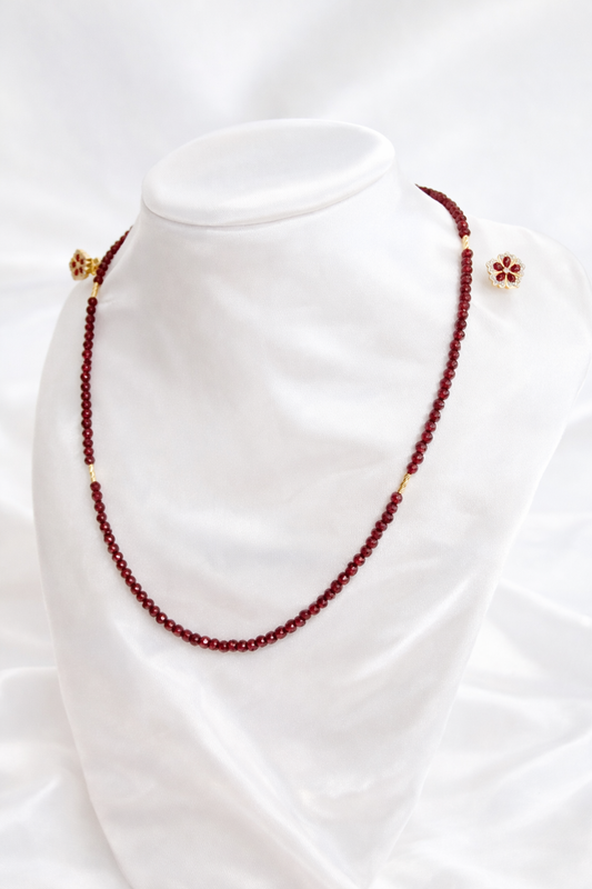 Modern Essentials • Garnet Thread Necklace - Lunelle Atelier