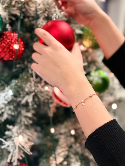 Clover Bloom Tassel Bracelet, Rose Gold - Lunelle Atelier