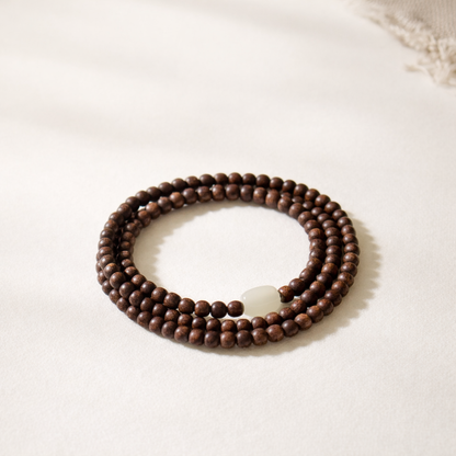 Sandalwood Jade Wrap Bracelet |Zitan x Hetian Jade - Lunelle Atelier