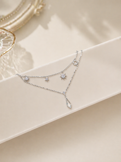 Cold Light Crystal Drop Necklace - Lunelle Atelier