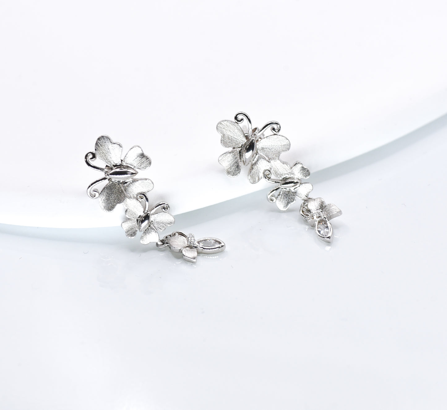 Butterfly Flutter Brushed Earrings - Lunelle Atelier