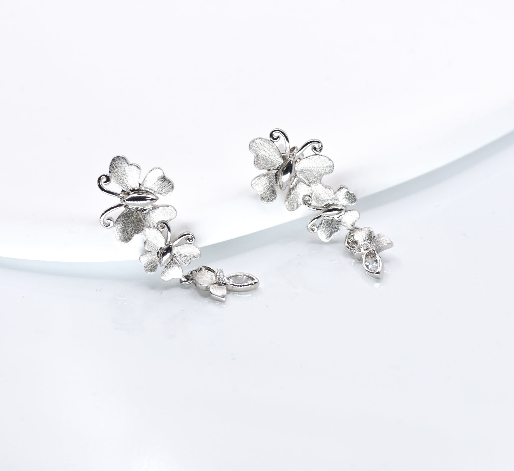 Butterfly Flutter Brushed Earrings - Lunelle Atelier