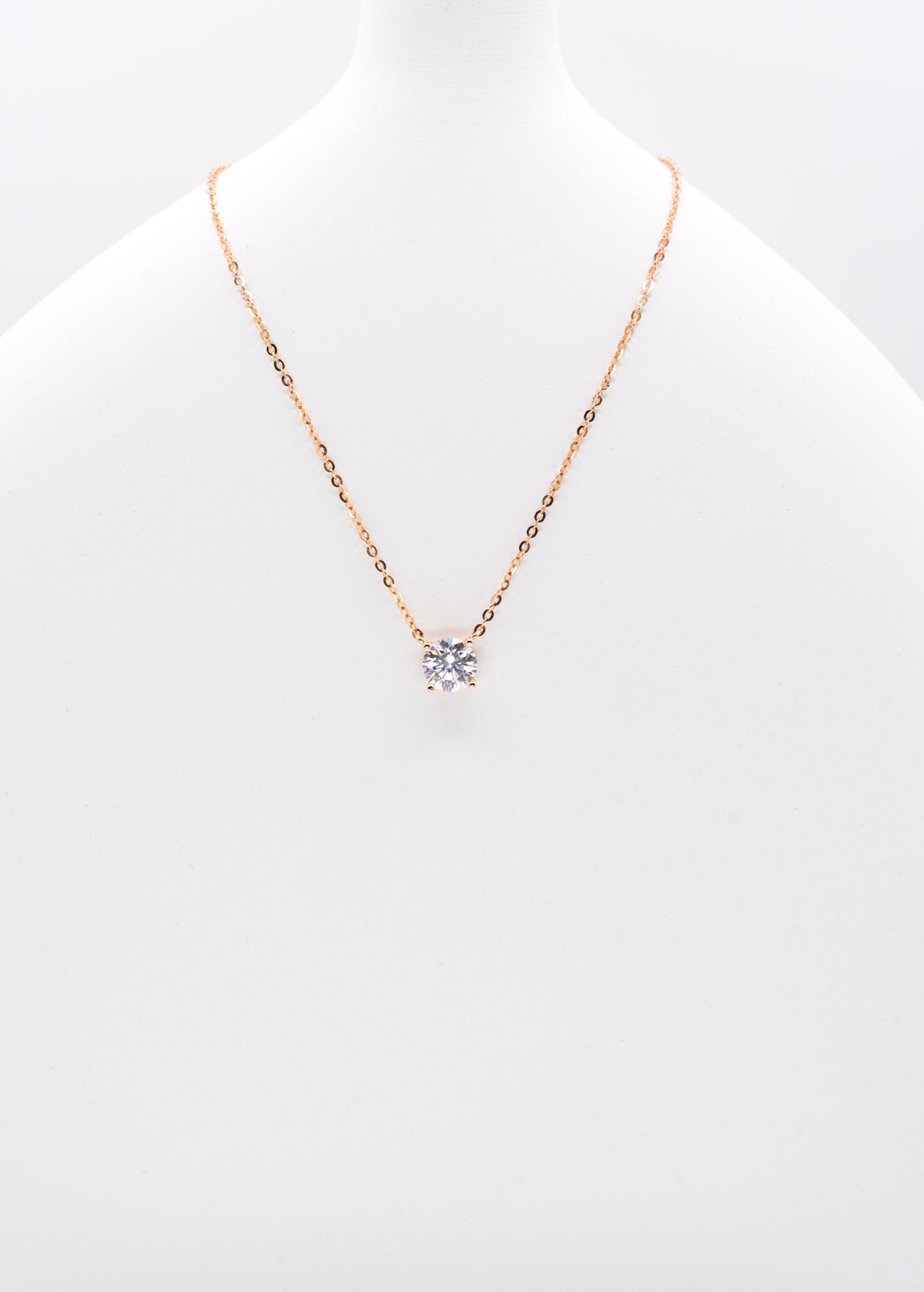 Classic Four Claw Moissanite Necklace, Champagne Gold - Lunelle Atelier