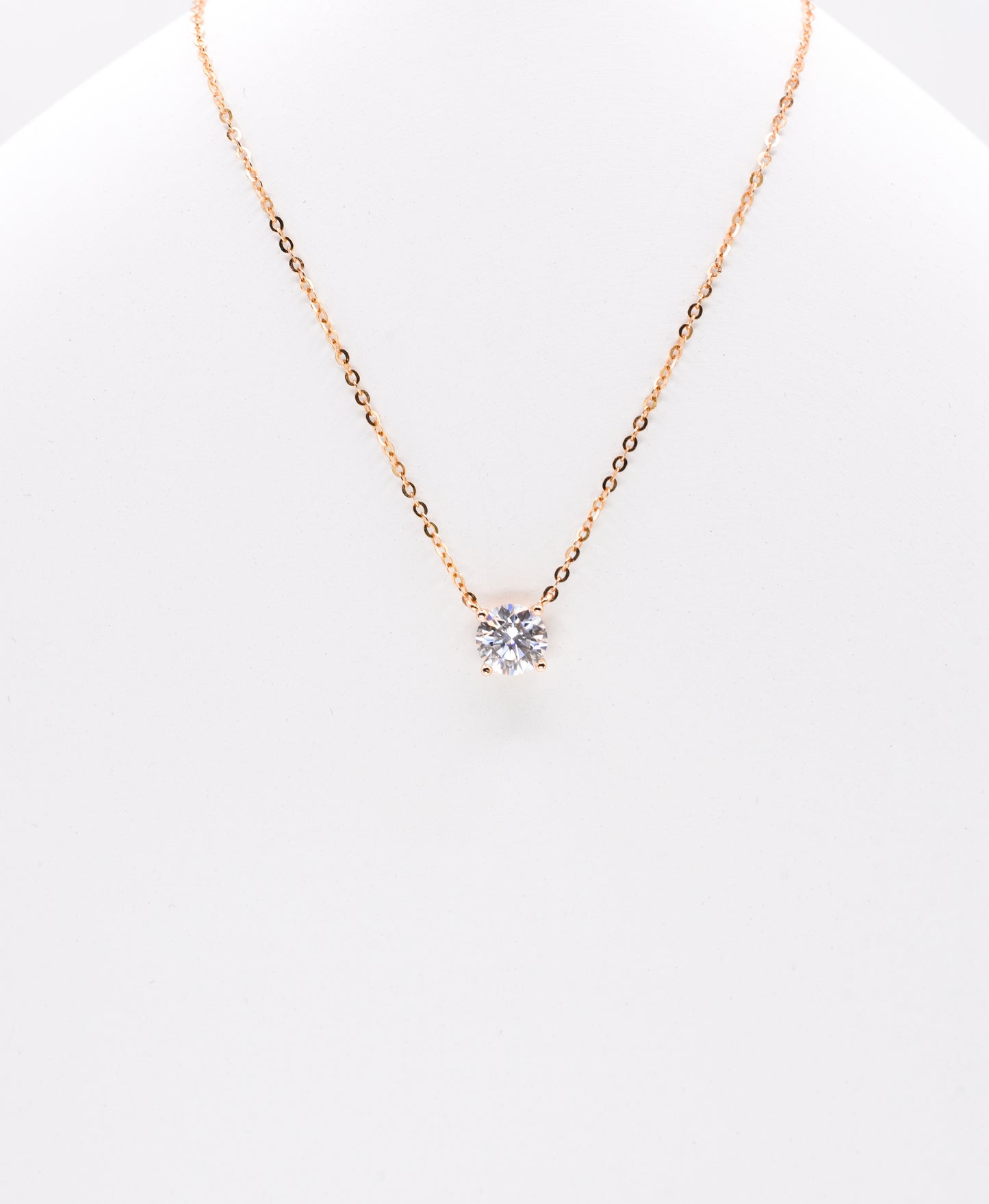 Classic Four Claw Moissanite Necklace, Champagne Gold - Lunelle Atelier