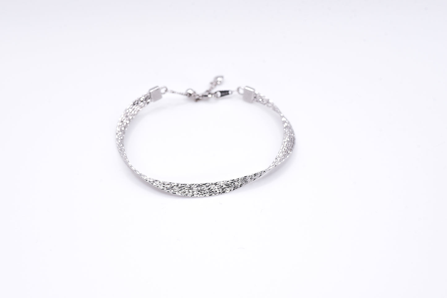 Silver bracelet on a white background