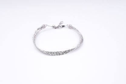 Silver bracelet on a white background