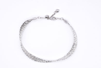 Silver bracelet on a white background
