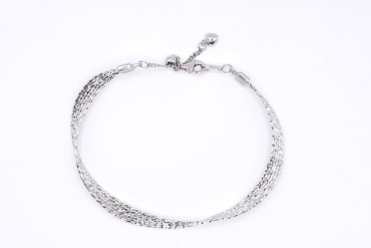 Silver bracelet on a white background
