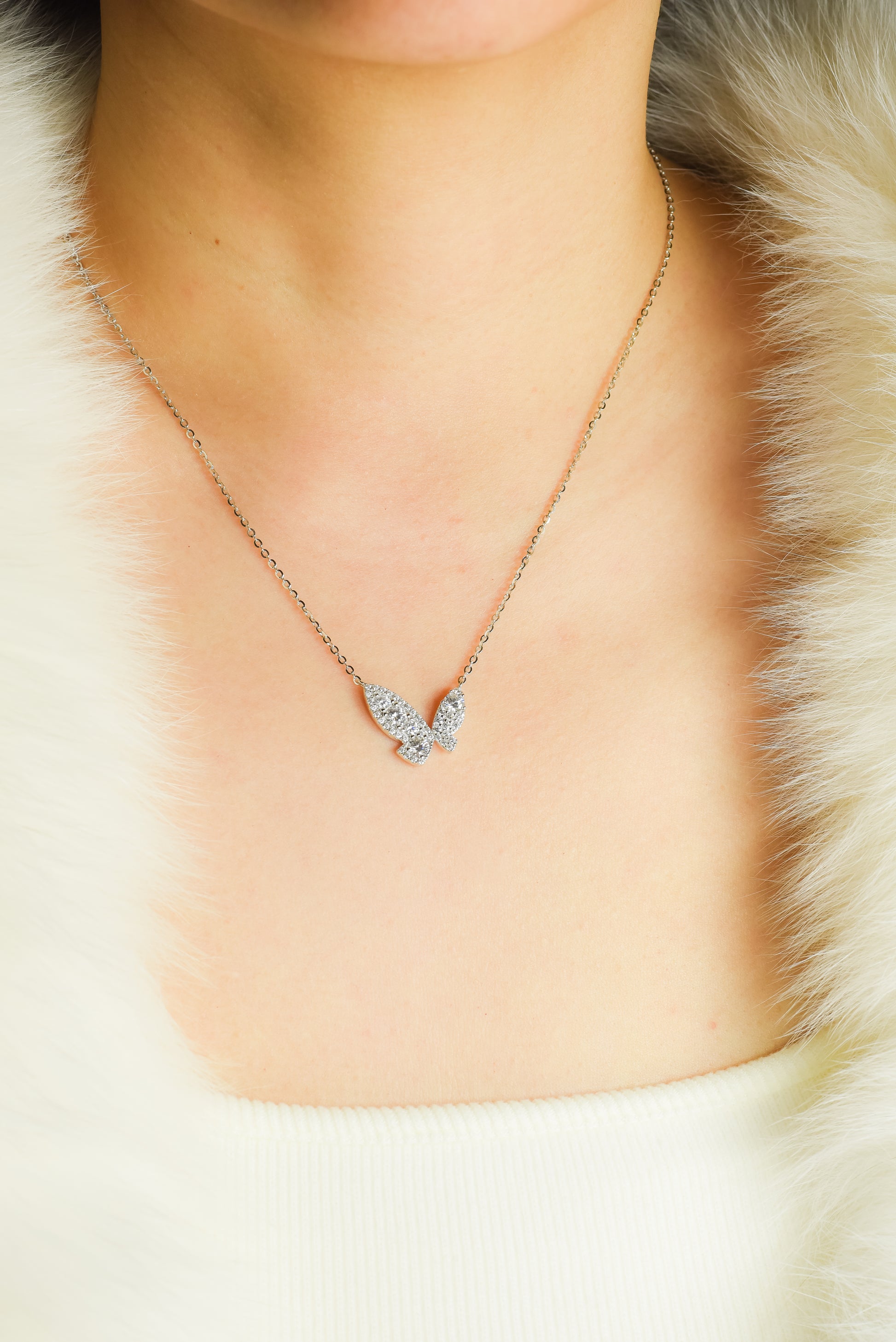 Lumière Butterfly Moissanite Necklace - Lunelle Atelier