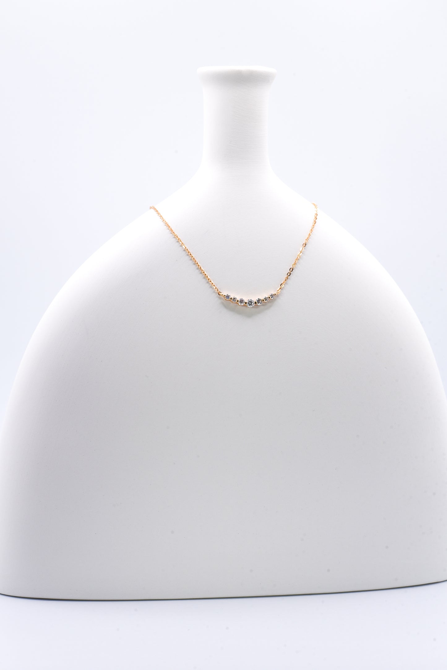 Petite Moissanite Smile Necklace, Champagne Gold - Lunelle Atelier