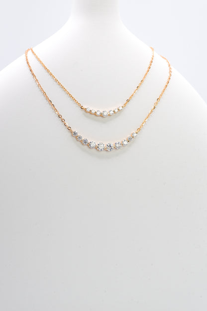 Petite Moissanite Smile Necklace, Champagne Gold - Lunelle Atelier