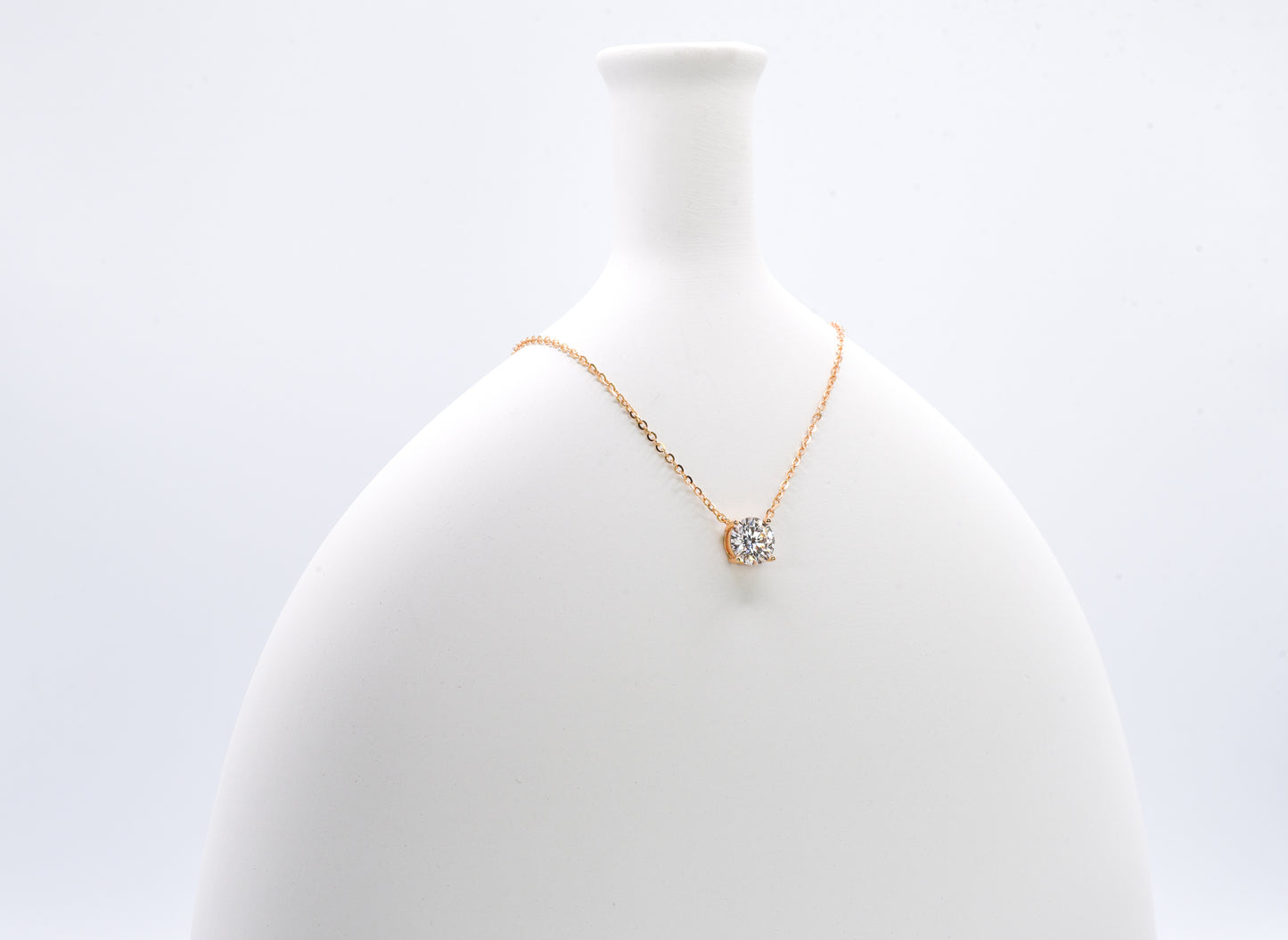 Classic Four Claw Moissanite Necklace, Champagne Gold - Lunelle Atelier