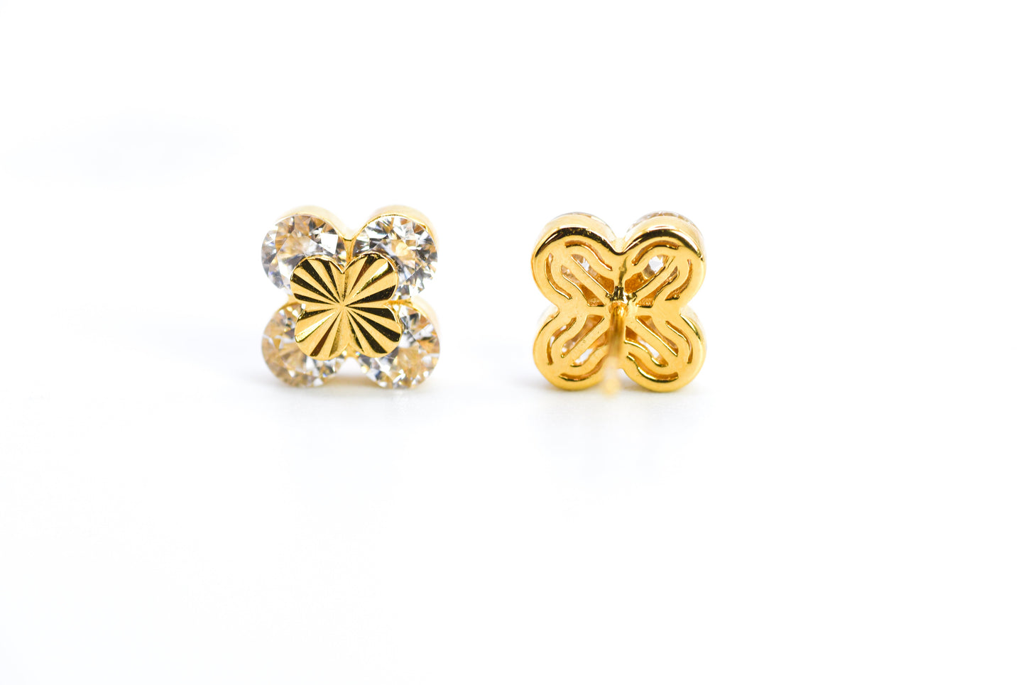 Clover Spark Earrings, Yellow Gold - Lunelle Atelier