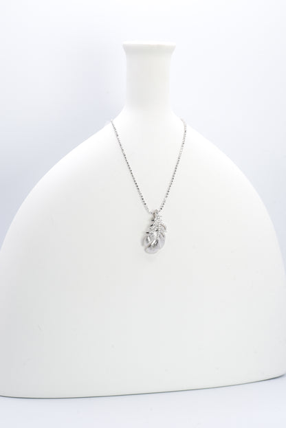 Wandering Feather Necklace, White Gold - Lunelle Atelier