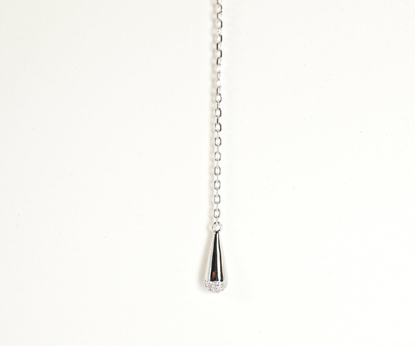 Dew Drop Asteroid Y-Chain Necklace, White Gold - Lunelle Atelier