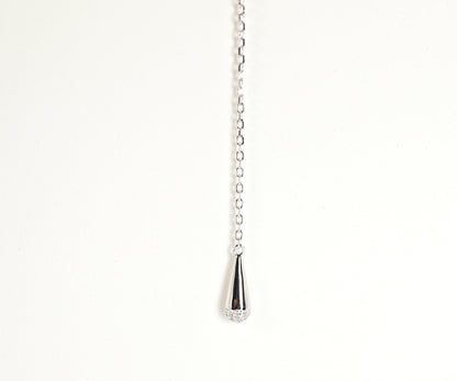 Dew Drop Asteroid Y-Chain Necklace, White Gold - Lunelle Atelier