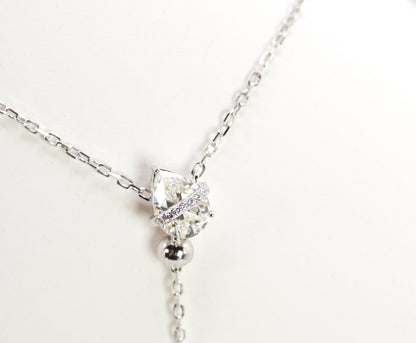 Dew Drop Asteroid Y-Chain Necklace, White Gold - Lunelle Atelier