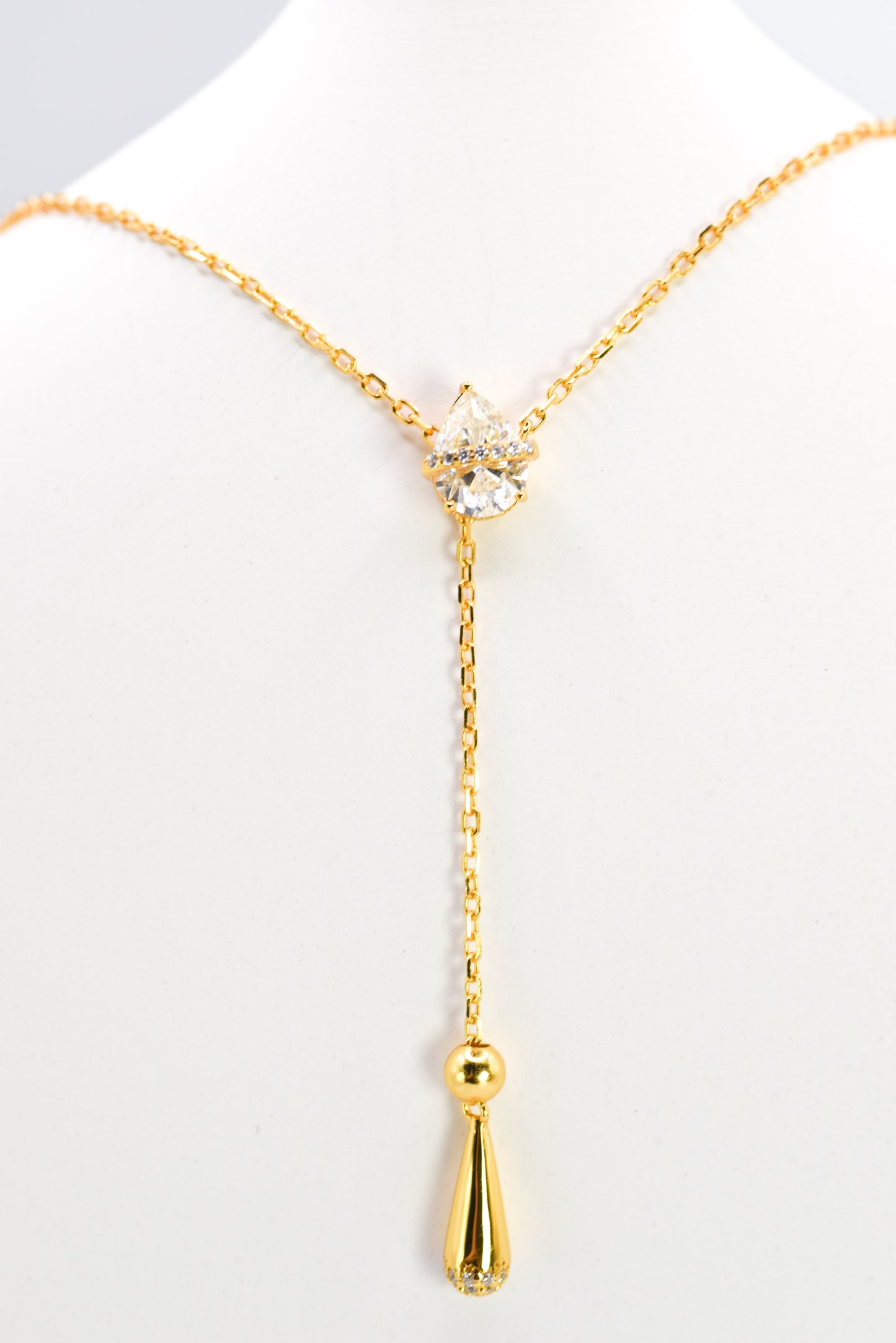 Dew Drop Asteroid Y-Chain Necklace, Yellow Gold - Lunelle Atelier