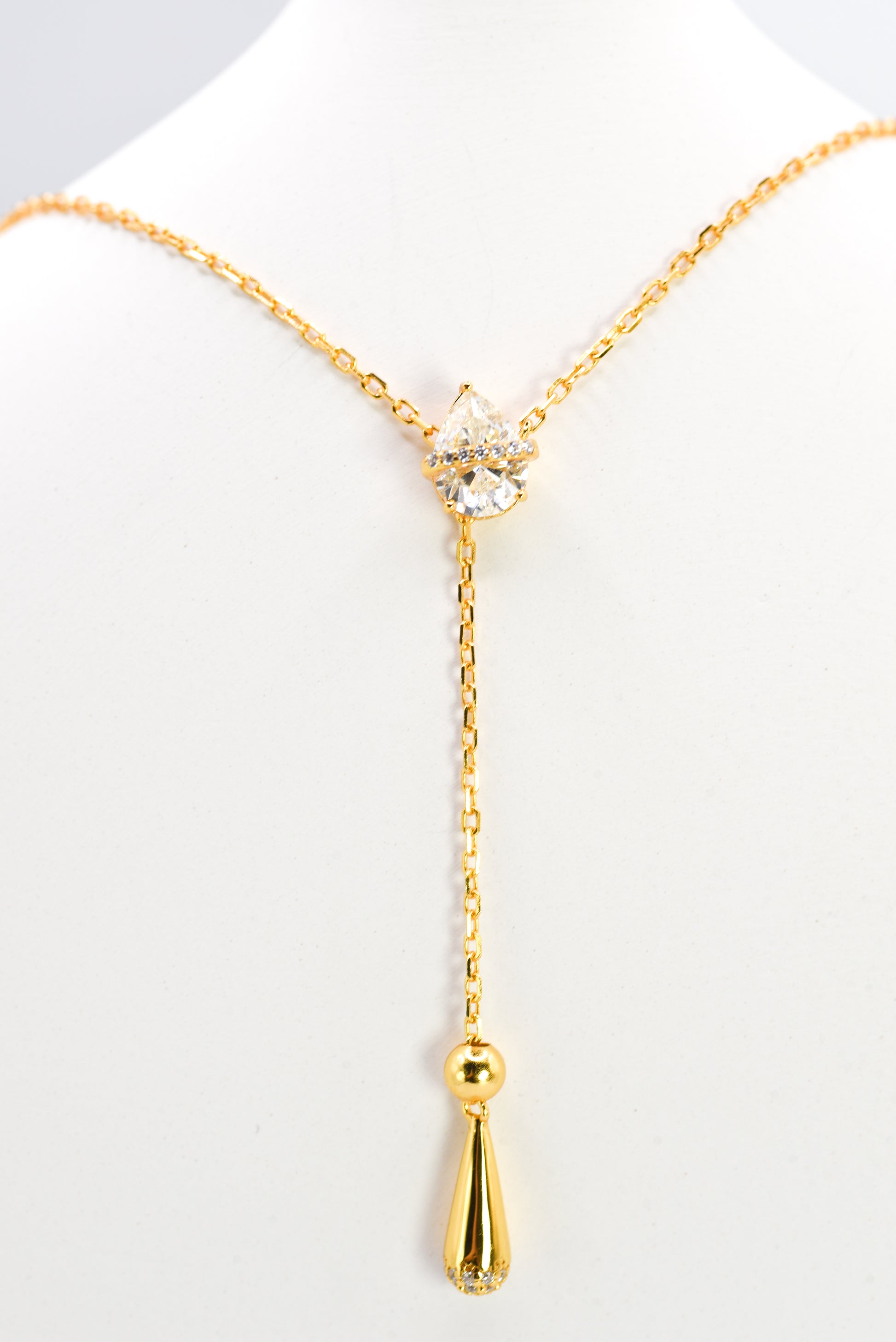Dew Drop Asteroid Y-Chain Necklace, Yellow Gold - Lunelle Atelier