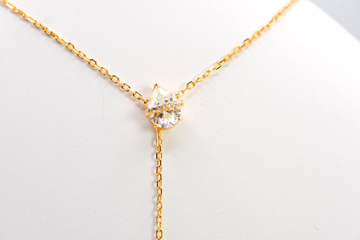 Dew Drop Asteroid Y-Chain Necklace, Yellow Gold - Lunelle Atelier