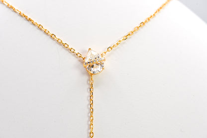 Dew Drop Asteroid Y-Chain Necklace, Yellow Gold - Lunelle Atelier