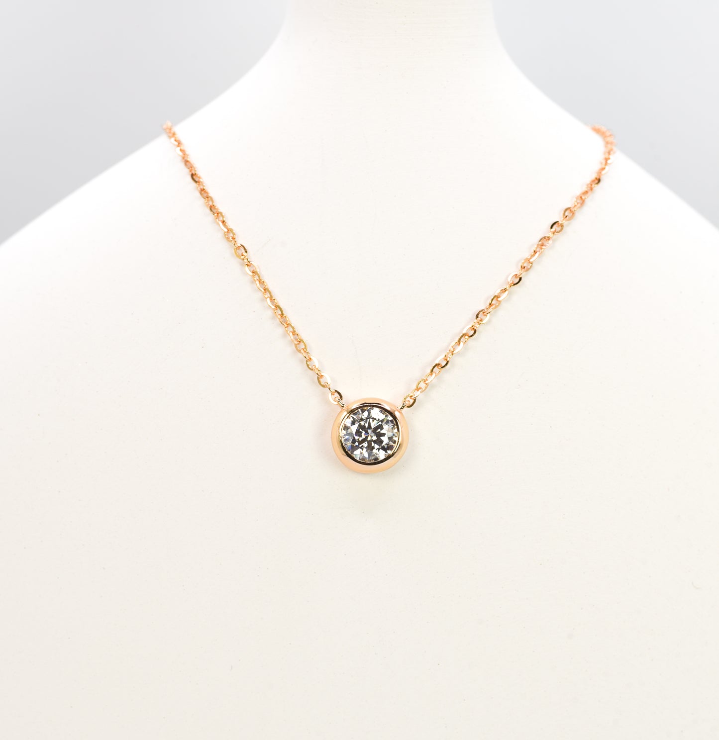 Single Bubble Moissanite Necklace 1 Carat, Champagne Gold - Lunelle Atelier