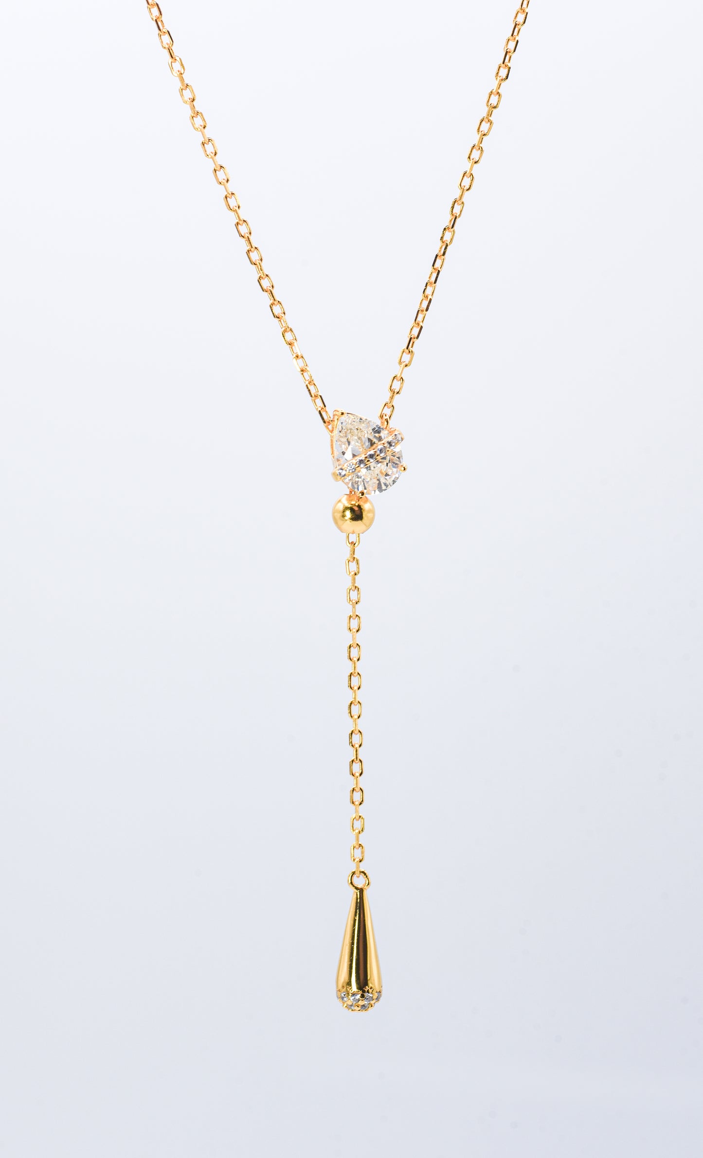 Dew Drop Asteroid Y-Chain Necklace, Yellow Gold - Lunelle Atelier