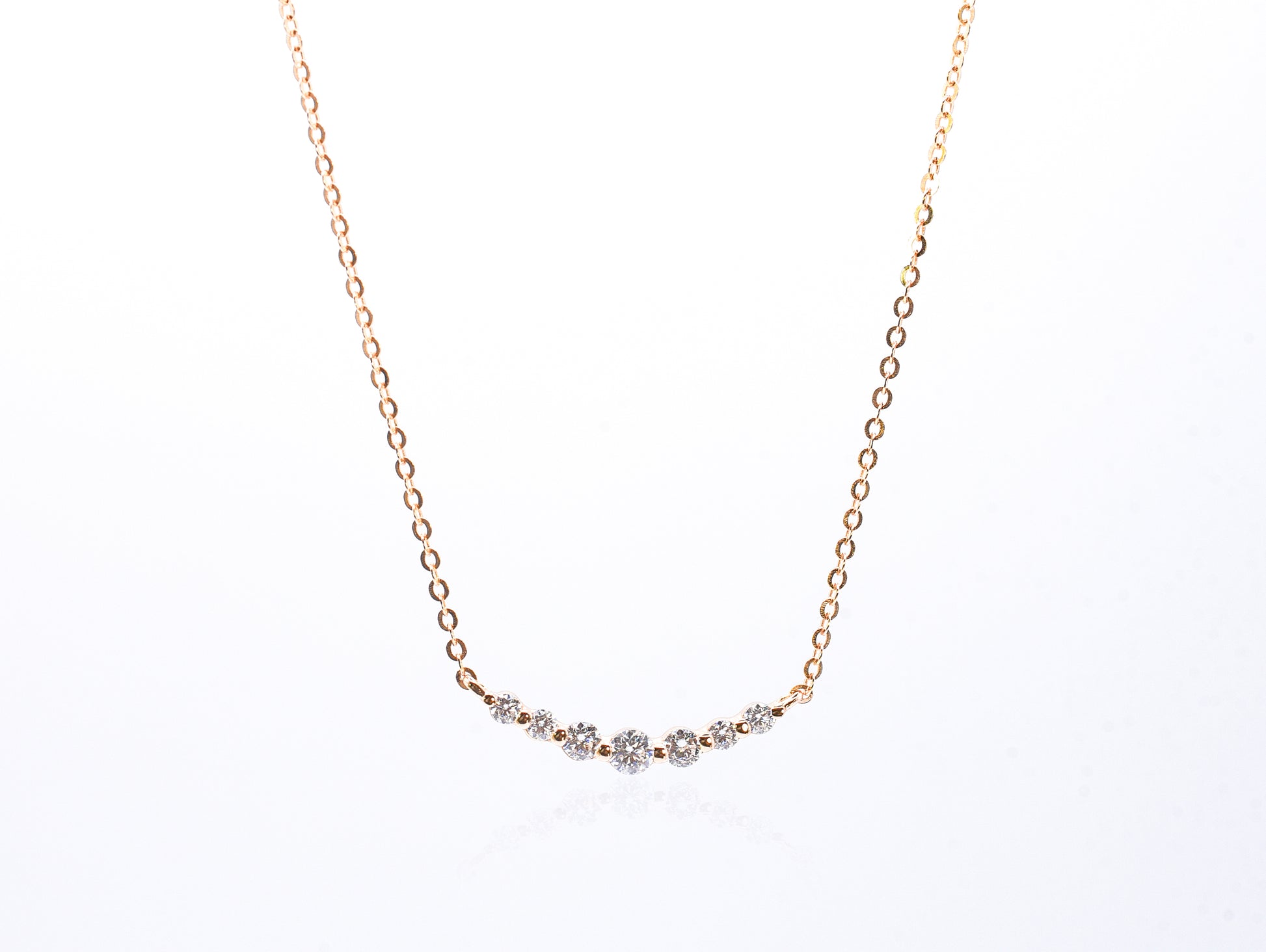Petite Moissanite Smile Necklace, Champagne Gold - Lunelle Atelier