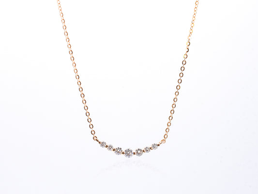 Petite Moissanite Smile Necklace, Champagne Gold - Lunelle Atelier