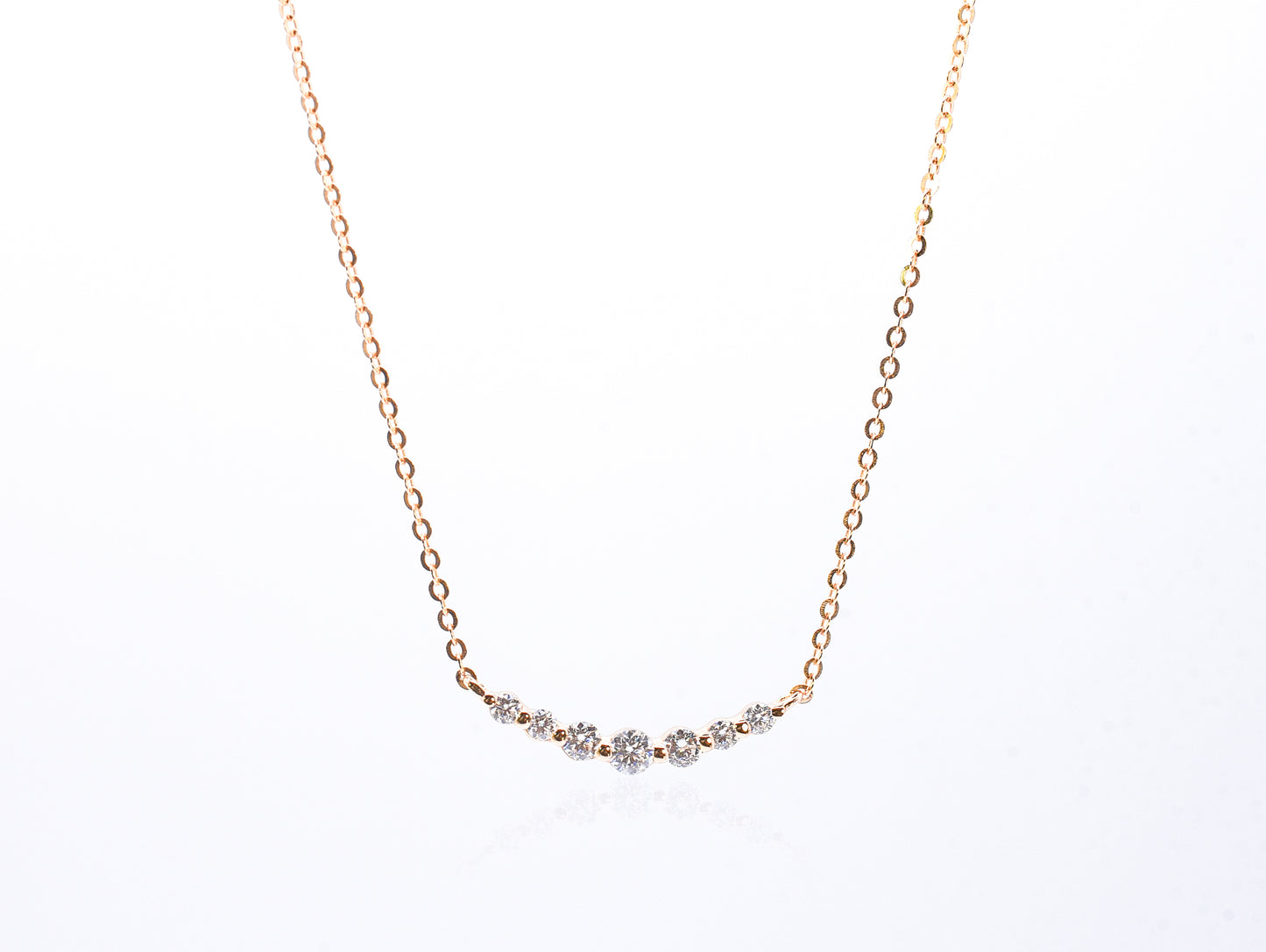 Petite Moissanite Smile Necklace, Champagne Gold - Lunelle Atelier